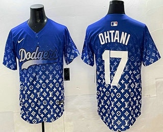 Men's Los Angeles Dodgers #17 Shohei Ohtani Blue Limited Stitched Baseball Jersey