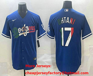 Men's Los Angeles Dodgers #17 Shohei Ohtani Blue Mexico Stitched Jersey