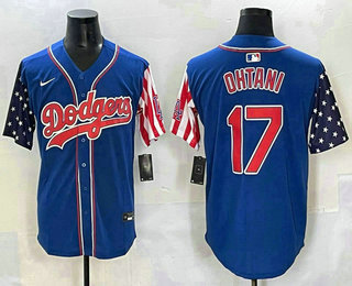 Men's Los Angeles Dodgers #17 Shohei Ohtani Blue USA Cool Base Stitched Baseball Jersey
