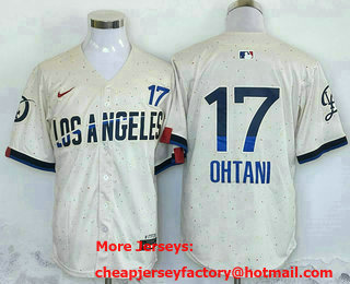 Men's Los Angeles Dodgers #17 Shohei Ohtani Cream 2024 City Connect Limited Jersey