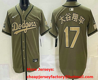 Men's Los Angeles Dodgers #17 Shohei Ohtani Olive Japanese 2026 World Series Champions Limited Jersey