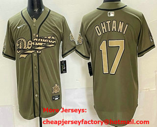 Men's Los Angeles Dodgers #17 Shohei Ohtani Olive USA 2026 World Series Champions Limited Jersey