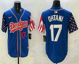 Men's Los Angeles Dodgers #17 Shohei Ohtani Royal Limited Stitched Jersey