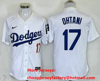 Men's Los Angeles Dodgers #17 Shohei Ohtani White 2024 Elite Stitched Jersey