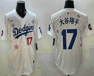 Men's Los Angeles Dodgers #17 Shohei Ohtani White Japanese Name 2025 Tokyo Series Limited Jersey