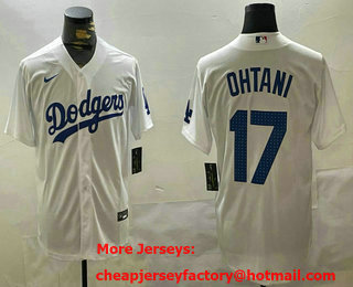 Men's Los Angeles Dodgers #17 Shohei Ohtani White Limited Fashion Stitched Jersey
