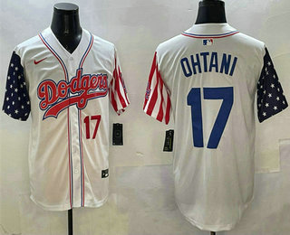 Men's Los Angeles Dodgers #17 Shohei Ohtani White Limited Stitched Jersey