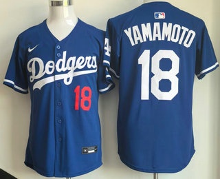 Men's Los Angeles Dodgers #18 Yoshinobu Yamamoto Blue Limited Jersey