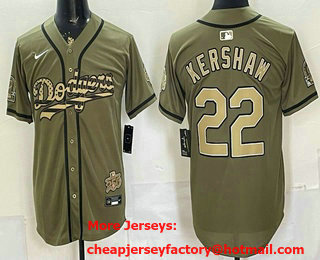 Men's Los Angeles Dodgers #22 Clayton Kershaw Olive USA 2026 World Series Champions Limited Jersey