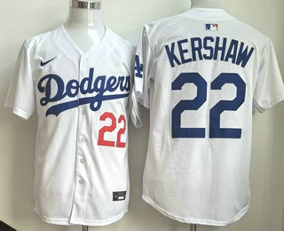 Men's Los Angeles Dodgers #22 Clayton Kershaw White Limited Stitched Jersey