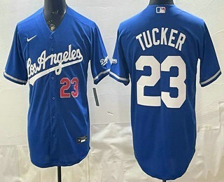 Men's Los Angeles Dodgers #23 Kyle Tucker Blue Alternate Stadium Jersey