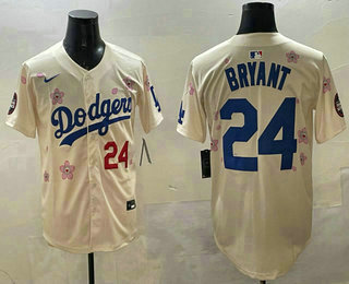 Men's Los Angeles Dodgers #24 Kobe Bryant Cream 2025 Tokyo Series Cool Base Jersey