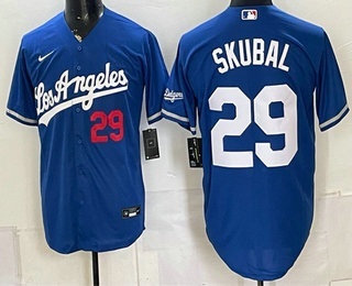 Men's Los Angeles Dodgers #29 Tarik Skubal Blue Alternate Stadium Jersey