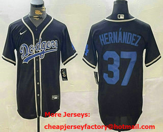 Men's Los Angeles Dodgers #37 Teoscar Hernandez Blue Blue Fashion Cool Base Stitched Jersey