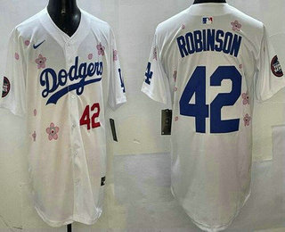 Men's Los Angeles Dodgers #42 Jackie Robinson White 2025 Tokyo Series Limited Jersey