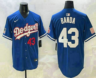 Men's Los Angeles Dodgers #43 Anthony Banda Blue USA Limited Fashion Stitched Jersey