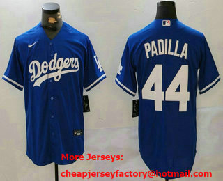 Men's Los Angeles Dodgers #44 Vicente Padilla Blue Cool Base Stitched Jersey