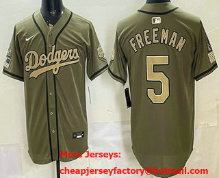 Men's Los Angeles Dodgers #5 Freddie Freeman Olive 2026 World Series Champions Limited Jersey