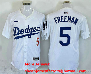 Men's Los Angeles Dodgers #5 Freddie Freeman White 2024 Elite Stitched Jersey