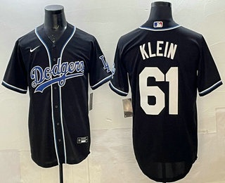 Men's Los Angeles Dodgers #61 Will Klein Black Fashion Cool Base Jersey