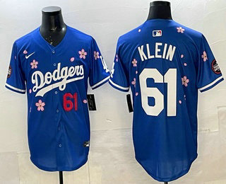Men's Los Angeles Dodgers #61 Will Klein Blue 2025 Tokyo Series Limited Jersey