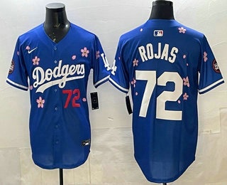 Men's Los Angeles Dodgers #72 Miguel Rojas Blue 2025 Tokyo Series Limited Jersey
