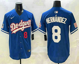Men's Los Angeles Dodgers #8 Enrique Hernandez Blue USA Limited Fashion Stitched Jersey