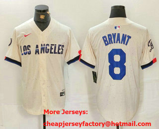 Men's Los Angeles Dodgers #8 Kobe Bryant Cream 2024 City Connect Limited Stitched Jersey