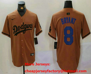 Men's Los Angeles Dodgers #8 Kobe Bryant Olive Cool Base Limited Stitched Jersey