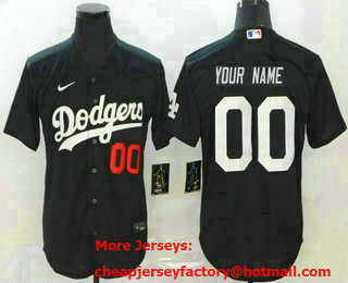 Men's Los Angeles Dodgers ACTIVE PLAYER Black Custom Stitched Jersey