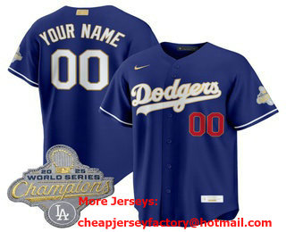 Men's Los Angeles Dodgers Active Player Custom Blue 2026 Gold Collection Limited Jersey