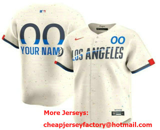 Men's Los Angeles Dodgers Active Player Custom Cream 2024 City Connect Limited Stitched Jersey