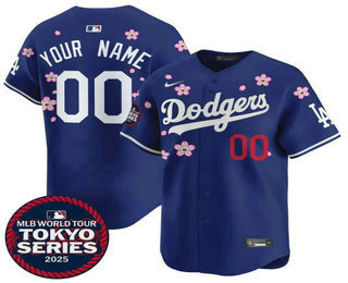 Men's Los Angeles Dodgers Active Player Custom Royal 2025 Tokyo Series Limited Stitched Jersey