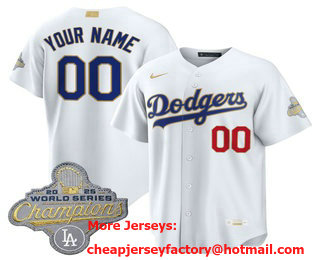 Men's Los Angeles Dodgers Active Player Custom White 2026 Gold Collection Limited Jersey
