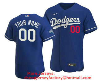 Men's Los Angeles Dodgers Active Player Royal 2020 World Series Champions Home Patch Flex Base Stitched Jersey