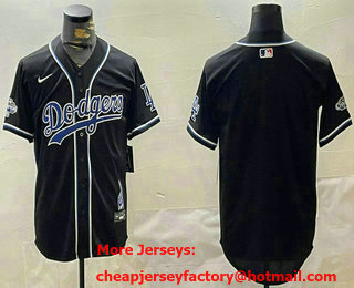 Men's Los Angeles Dodgers Blank Black 2024 World Series Champions Limited Fashion Jersey