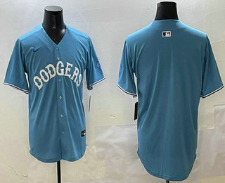 Men's Los Angeles Dodgers Blank Light Blue Limited Throwback Stitched Jersey