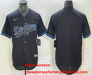 Men's Los Angeles Dodgers Blank Lights Out Black Fashion Stitched Cool Base Nike Jersey