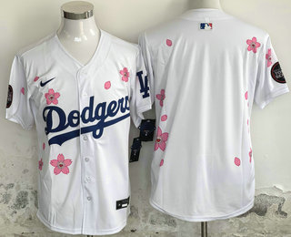 Men's Los Angeles Dodgers Blank White 2025 Tokyo Series Limited Jersey