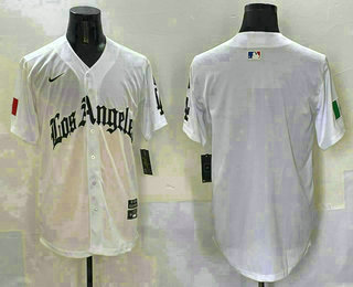 Men's Los Angeles Dodgers Blank White Alternate Mexico Limited Jersey