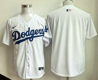 Men's Los Angeles Dodgers Blank White Cool Base Stitched Jersey