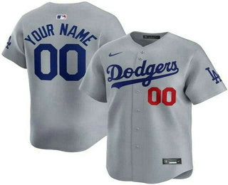 Men's Los Angeles Dodgers Customized Gray Limited Jersey