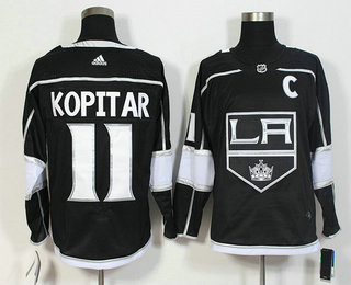 Men's Los Angeles Kings #11 Anze Kopitar Black 2017-2018 Hockey Stitched NHL Jersey