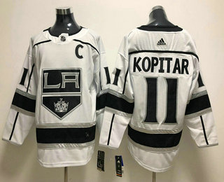 Men's Los Angeles Kings #11 Anze Kopitar White 2017-2018 Hockey Stitched NHL Jersey
