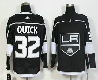 Men's Los Angeles Kings #32 Jonathan Quick Black 2017-2018 Hockey Stitched NHL Jersey