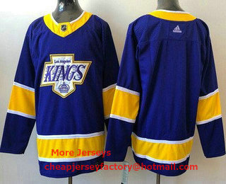 Men's Los Angeles Kings Blank Purple 2021 Reverse Retro Authentic Jersey