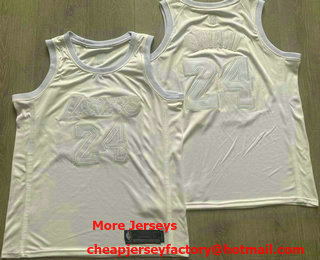 Men's Los Angeles Lakers #24 Kobe Bryant All White AU Nike Jersey