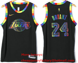 Men's Los Angeles Lakers #24 Kobe Bryant Black 2022 Nike Fashion Stitched Jersey With Sponsor