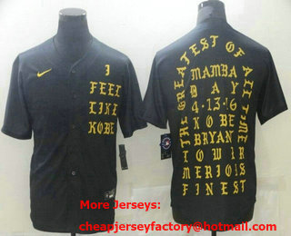 Men's Los Angeles Lakers #24 Kobe Bryant Black Gold Fashion Swingman Jersey