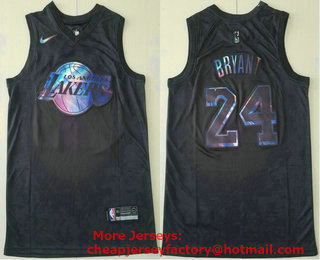 Men's Los Angeles Lakers #24 Kobe Bryant Black Iridescent 2021 Nike Swingman Stitched Jersey